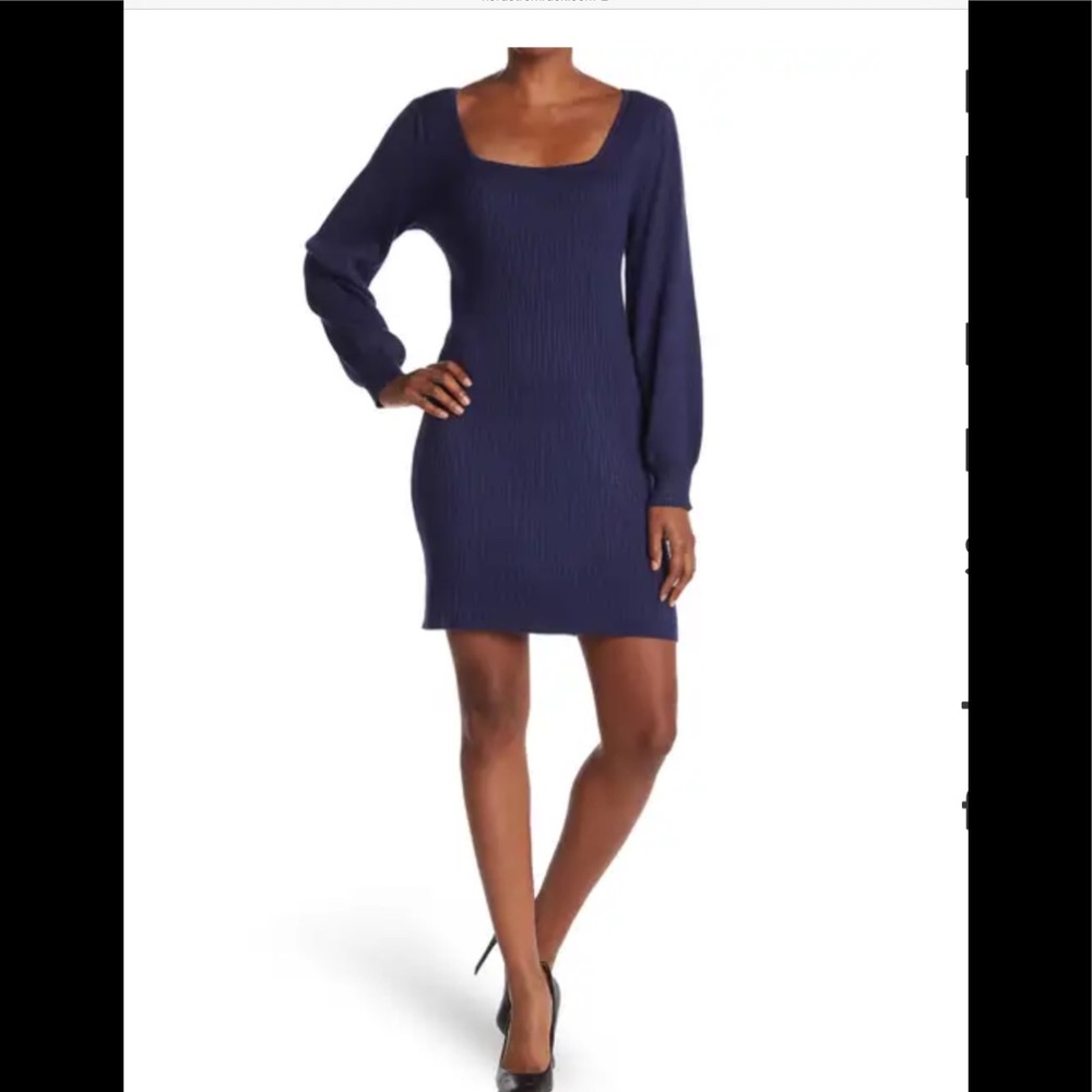 Blue Orchid Ribbed Long Sleeve Mini NWOT